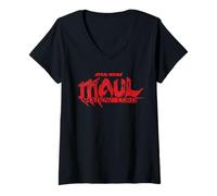 Femme Star Wars Maul Shadow Lord Series Official Big Chest Logo T-Shirt avec Col en V
