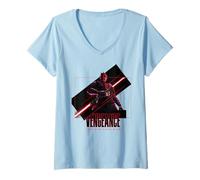 Femme Star Wars Maul Shadow Lord Vengeance Join The Dark Side T-Shirt avec Col en V