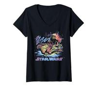 Femme Star Wars Millennium Falcon '90's Style T-Shirt avec Col en V