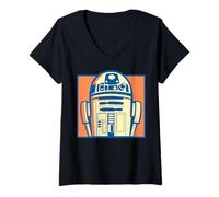 Femme Star Wars Pop Art Style R2-D2 Boxed Close Up Portrait T-Shirt avec Col en V