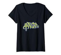 Femme Star Wars The Book of Boba Fett Mythosaur Skull Street Art T-Shirt avec Col en V