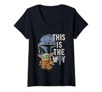 Femme Star Wars The Mandalorian and Grogu This is The Way Graphic T-Shirt avec Col en V