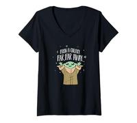Femme Star Wars: The Mandalorian Baby Yoda from A Galaxy Far Away T-Shirt avec Col en V