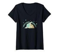 Femme Star Wars: The Mandalorian Baby Yoda Sleepy Precious Bounty T-Shirt avec Col en V