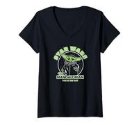 Femme Star Wars: The Mandalorian Baby Yoda This is The Way Logo T-Shirt avec Col en V