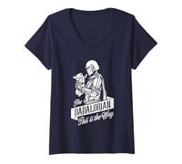 Femme Star Wars The Mandalorian Dadalorian Father's Day T-Shirt avec Col en V