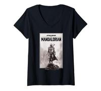Femme Star Wars The Mandalorian Desert Poster T-Shirt avec Col en V