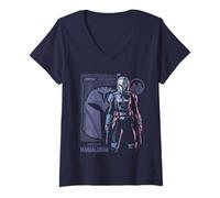 Femme Star Wars The Mandalorian Hero Bo-Katan Kryze T-Shirt avec Col en V