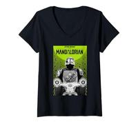 Femme Star Wars The Mandalorian Razor Crest Poster T-Shirt avec Col en V