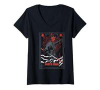 Femme Star Wars The Phantom Menace Darth Maul Tarot Card T-Shirt avec Col en V