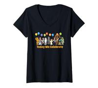 Femme Star Wars Today We Celebrate Classic Characters Party T-Shirt avec Col en V