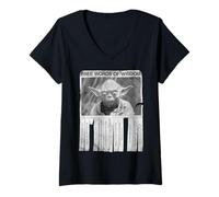 Femme Star Wars Yoda Free Words of Wisdom Poster T-Shirt avec Col en V