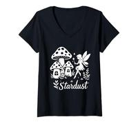 Femme Stardust in The Champignon Village T-Shirt avec Col en V