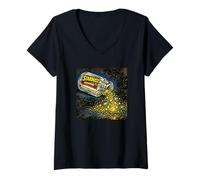 Femme Stardust Salière à assaisonnement rétro étoiles Galaxie Espace T-Shirt avec Col en V
