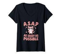 Femme Starry Night Dress and Van Gogh Dress Black Cat T-Shirt avec Col en V