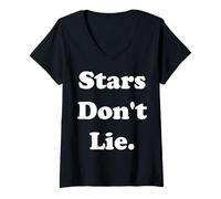 Femme Stars Don't Lie Astrology Wisdom Quote T-Shirt avec Col en V