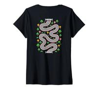 Femme Start Finish Tapis de Jeu sur Le Dos de Papa T-Shirt avec Col en V