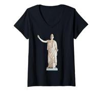 Femme Statue de la déesse Grecque Romaine Athena Giustiniani T-Shirt avec Col en V