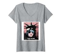 Femme Statue de la Liberté officielle Lady Gaga T-Shirt avec Col en V