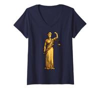 Femme Statue Lady Justice T-Shirt avec Col en V