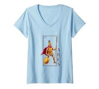 Femme Statuette de Dieu Grec Antique - Ares T-Shirt avec Col en V