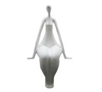 Femme Statuette Decoration Sculpture Design Moderne,Yoga Fille Sculpture Abstraite Ornements Personnage Figure Résine Statue Pour Accueil Décoration Accessoires Cadeaux Artisanat,White a,Matte