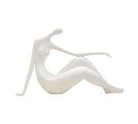 Femme Statuette Decoration Sculpture Design Moderne,Yoga Fille Sculpture Abstraite Ornements Personnage Figure Résine Statue Pour Accueil Décoration Accessoires Cadeaux Artisanat,White b,Matte