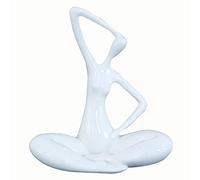 Femme Statuette Decoration Sculpture Design Moderne,Yoga Fille Sculpture Abstraite Ornements Personnage Figure Résine Statue pour Accueil Décoration Accessoires Cadeaux Artisanat,White c,Shiny