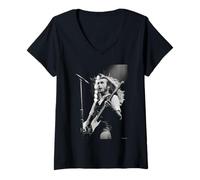 Femme Status Quo Live Francis Rossi Wembley 1979 Par Simon Fowler T-Shirt avec Col en V
