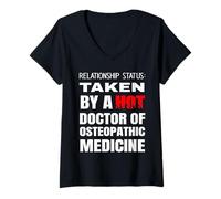 Femme Statut de la Relation : Prise par Un médecin en ostéopathie T-Shirt avec Col en V