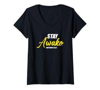 Femme Stay Awake - Matthew 24:42 Jesus Quote Salvation Faith T-Shirt avec Col en V
