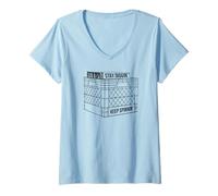 Femme Stay Diggin' Keep Spinnin Vinyl Junkie Music Record Crate T-Shirt avec Col en V