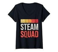 Femme Steam Squad - Équipe des Sciences, de la Technologie, de l'ingénierie, de l'art et des mathématiques T-Shirt avec Col en V