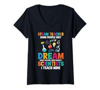 Femme Steam Teacher Certaines Personnes rêvent de Rencontrer des scientifiques T-Shirt avec Col en V