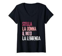 Femme Stella La Donna Il Mito La Leggenda Festa di Compleanno T-Shirt avec Col en V