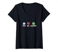 Femme Sténotype Peace Love, sténographe, sténographe, sténographe, sténographe judiciaire T-Shirt avec Col en V