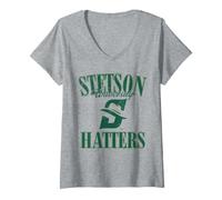 Femme Stetson Hatters | Produit Officiel de la NCAA | LCSUH0004 T-Shirt avec Col en V