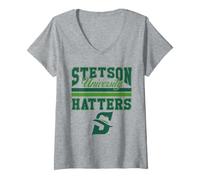 Femme Stetson Hatters | Produit Officiel de la NCAA | LCSUH0005 T-Shirt avec Col en V
