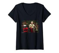 Femme Steve Martin Avions Trains et Automobiles par Michael Grecco T-Shirt avec Col en V