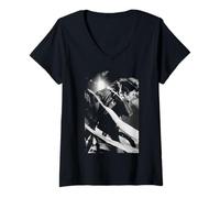Femme Steven Tyler Aerosmith Live Get A Grip Era par Andy Willsher T-Shirt avec Col en V