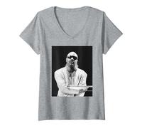 Femme Stevie Wonder au NEC Live Free 1989 T-Shirt avec Col en V