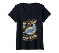 Femme Stingray est mon animal spirituel T-Shirt avec Col en V