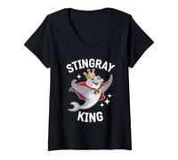 Femme Stingray King T-Shirt avec Col en V