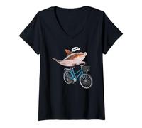 Femme Stingray Vélo de cyclisme T-Shirt avec Col en V