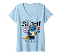 Femme Stitch Until The Last Petal Falls Valentine T-Shirt avec Col en V