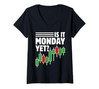 Femme Stock Trader Day Trading Crypto - Est-ce Encore Lundi T-Shirt avec Col en V