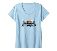 Femme Stonehenge T-Shirt avec Col en V
