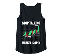 Femme Stop Talking Market is Open Trader Actions Bourse Bourse Débardeur