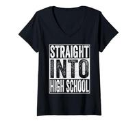 Femme Straight Into High School Shirt Back to School High School T-Shirt avec Col en V