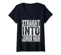 Femme Straight Into Junior High Shirt Back to School Junior High T-Shirt avec Col en V